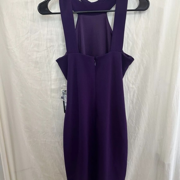 Bebe Dress Women’s XS Purple Mock Neck Strappy Crepe Dress NWT - Picture 4 of 7